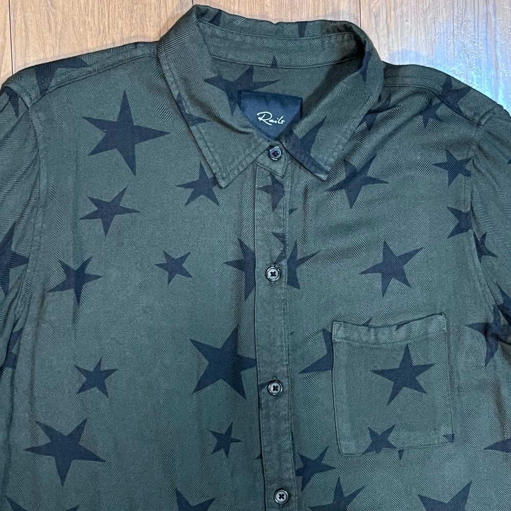 Rails Hunter Green Kathryn Star Flannel Whimsigoth Grunge Brat Sz Small - AS IS - Picture 5 of 14